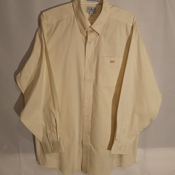 L.L. Bean Men's Size 16.5 Ivory Button Front, Collar & Cuffs Dress Shirt - Picture 1 of 5